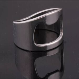 Size 9.5 (19 mm) Stainless steel bottle opener ring